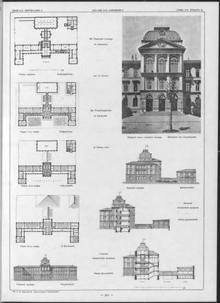83. Реальное училище
въ Карлсруэ.
Планъ подвала Kellergeschoss.
Apx. W . S trieder.
83. Friedrichsschule
in Karlsruhe.
W . S trieder, Arch.
Планъ 2-го этажа. 1 Stockwerk.
Средняя часть главнаго Фасада M itteltheil der Hauptfaçade
Боковой Ф асадъ . Seitenansicht.
Боковой
поперечный разръзъ.
Планъ 3-го этажа. 2 Stockwerk.
Главный
поперечный разръзъ.
Erdgeschoss
Seiten-Querschnitti
Главный Фасадъ. Hauptansicht
Haupt-Querschnitt.
Планъ 1-го этажа.
 