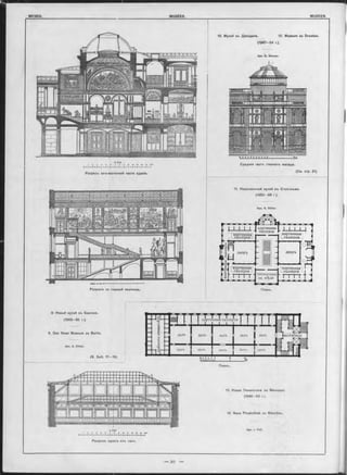 1: 2 5 0
1 2 3 4 Л в 7 « S 10 11 12 13 1t IS®
Н .; > 1■I >1 »1>1-Н -Ч
Разръзъ юго-восточной части зданія.
10. Музей въ Дрезденъ. 10. Museum zu Dresden.
(1847—54 r.).
11. Національный музей въ Стокгольмь.
(1 8 5 0 -6 6 г ).
Apx. A. Stüler.
Разръзъ по главной лъстницъ. Планъ.
Apx. G. Semper.
Средняя часть главнаго Фасада.
(См. стр. 21).
картинная
галлерея
картинныя*
„галлереи..
картинная'!
..галлерёяі-і
дворъдворъ
картинная
-галлерея -
гттт
картинная
-галлерея-
гравировка
на мѣди
вестибюльзалъзалъ
залъзалъ
12. Новая Пинакотека въ Мюнхенъ.
(1 846-53 г.).
12. Neue Pinakothek zu München.
1: 250
і г з г э в 7 в
l- I ■I ■I i I ■I i
Разр-ьзъ одного изъ залъ.
Apx. v. Voit.
9. Das Neue Museum zu Berlin.
(S. Seit. 17—19).
картинныя галлереи
fl .0 I fl 0
залъ ii залъ залъ
залъ
108 6 Ц2 0 II
II II I I I I I 1I_________ I
9. Новый музей въ Берлинъ.
(1843-55 г.).
Apx. A. Stüler.
Планъ.
 