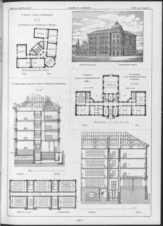 18. Мюнхенъ. Училище на Wörthstrasse,
Apx. V oit.
18. Schulhaus an der W örthstrasse zu München.
Перспективный видъ. Perspectivische Ansicht.
jij) уЛеter
Coupe.
Разрвзъ. Schnitt.
i 0 s /0 20
■I I I I I I I I I I I I I ! I I ! I ! I I I l-M
Планъ. Plan.
17. Новое зданіе городскихъ училищъ въ Мюнхенъ на Herrnstrasse.
Apx. Lövel.
Планъ. Plan.
Планъ 2-го этажа 1 Obergeschoss.
19. Мюнхенъ.
Училище на Wittelsbacherstrasse
(1888 г.)
ЫУЯСКОЕ ОТДѢЛЕНІЕ
19. Schulhaus
an der W ittelsbacherstrasse
zu München.
Apx. Eggers.
ЖЕНСКОЕ ОГДгЛЕНІБ
Разръзъ.
 