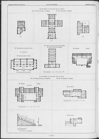 93—95. Общій типъ начальныхъ школъ въ Бельгіи.
93—95. École prim aires en Belgique. 93—95. Volksschulen in Belgien.
93.
96. Трехклассное училище въ Римъ.
Apx. Bongioannini.
96 Ecole prim aire à Rome.
97. Планъ начальной школы въ Голландіи.
97. École prim aire en Hollande.
10 9 8 7 8 5 « 3 2 1 0 5 ’0 13 20
111•I ■I ■1111111■I '-1 fi ------------- 1------------- 1--------------1--------------1 >
3. Лондонъ. London.
98—104. Общій типъ начальныхъ школъ въ Англіи.
98—104. Écoles prim aires en Angleterre. 98—104. Volksschulen in England.
99. Лондонъ London.
Apx. S m ith.
10 9 8 7 6 5 « 3 2 1 0 5 10 ’ S 8,° 1 I
ы 1111' i ' 11111' I ' H ------------- 1-------------J------------- • - -----------1 M
1 0 9 8 7 6 5 * 3 2 1 0 5 10 15 20
l -M ' l ' IM ' M ’ H +1------------- +-------------fc-------------1----------- -H M
102. Apx, Robson.
100. Apx. Robson.
101. Разръзъ по аудиторіи.
 