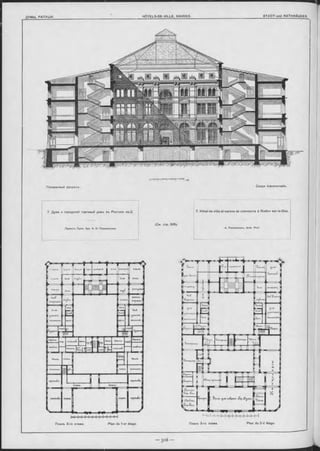 1г^иИ-ьы-Ѵ'и<лл.ъ 'ОІіЛ/Ъ
S^n-Hcob.
Ьошж. i-v u m -i u /
0*лрал4у опьр-аль
КскГфгѵрі
»елСѵя,.
іѵе-итл&з
ііѵвлп*иш>
/ко^ѵѵѵѵѵѵшпі
КДМЛИѴШТІ
IсУихл-ѵм^
/Ѵілсгллр
“І/М/СЛАр.
ъсмя>«-ѴѴИ^И.Я’ O'rvc»>Ot»4/fcіО-Н..
кокАлк.
Эирмс+гѵ.
'KCiS
З-ѵѵре^иг.
^ѵѵкѵо
•Kaxc.jклсс
КИЛѴУМ..ѵ^илухл-
/НО^ѴѴѴѴЛ.
.Пр-ігас.П|НМ^ ФѴЪ/уѵѵСдѵьт.
/КЛ&иЛі,./KCuWv сто«лоІ>.
глхсл-тѵнл
7. Hôtel-de-ville et maison de commerce à Rostov sur-le-Don.
A. Pomerantzev, Aroh. Prof.
(C m . стр. 505).
Coupe transversale.
7. Дума и городской торговый домъ въ Ростовъ на/Д
Проектъ ПроФ. Apx. A. Н. Померанцева.
Поперечный разръзъ.
ijiuojm .B Ъсхлгь іу-Я,соБралч.<Злр.2)ц.к^.
Н=.' і і I 1 I 1 I 1 I I ] I -1
Планъ 3-го этажа. Plan du 2-d étage.
LЛУЬОЛіОѴ
OY&VYIC
хял/ь
СЦЭХЛѴѴЬ
XOfbis
Планъ 2-го этажа. Plan du 1-er étage.
 