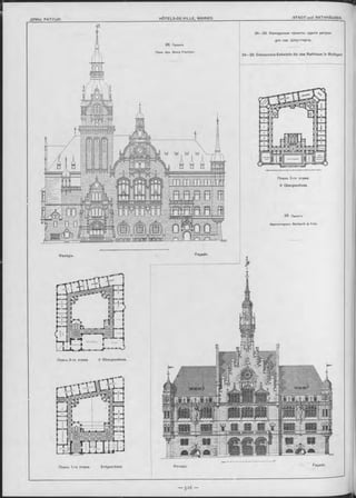 28. Проекгъ
ПрОФ. Apx. Georg Frentzen.
Планъ 1-го этажа. Erdgeschoss. Фасадъ
Фасадъ.
Плань 3-го этажа. II Obergeschoss.
Планъ 3-го этажа.
II Obergeschoss.
29. Прое ктъ
Архитекторовъ: Beîsbarth & Früh.
24—33. Конкурсные проекты зданія ратуши
для гор. Штуттгарта.
24—33. Concurrenz-Entwürfe für das Rathhaus in Stuttgart
 
