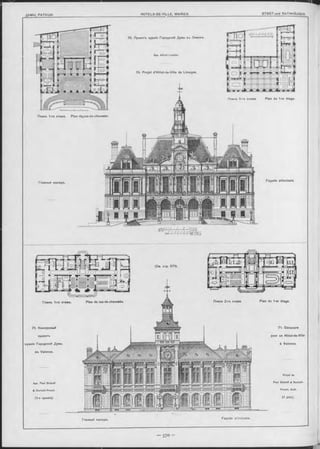STADT-und RATHHÄUSERH O TELS-D E-VILLE, MAIRIESДУМЫ, РАТУШ И
70. Проектъ зданія Городской Думы вь Лиможъ.
Apx. A lfred Leclère.
и и ш я э п70. Projet d’Hôtel-de-Ville de Limoges,
Планъ 2-го этажа,
Планъ 1-го этажа. Plan dutrez^de-chaussée
Façade principale.
Главный Фасадъ.
■r f r f f M --
Планъ 2-ro этажаPlan du rez-de-chaussée.Планъ 1-го этажа.
71. Concours71. Конкурсный
H6tel-de-Villeпроектъ
à Valence.зданія Городской Думы.
въ Valence.
Paul B io ho ff & Bertsch-Apx. Paul B ich o ff
Proust, Aroh.& B ertsoh-Proust.
(1-я премія).
Главный Ф асадъ.
Façade principale.
 