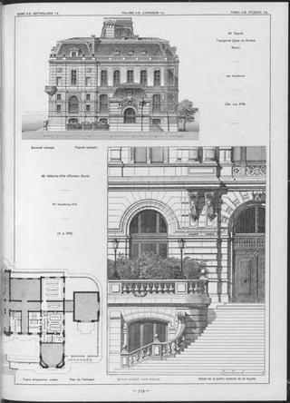 — 579 -
_____________ __________ ____...
Планъ антресольн. этажа. Plan de l’entresol. Д еіьгь сіеднеР. чьсік <tec£,ca. Détail de la partie centrale de la façade.
Боковой Фаоадъ. Façade latérale.
80. Зданіе
Городокой Думы вь Evreux
(Eure).
Apx. Vaurabourg.
(См. стр. Б78).
80. Hôtel-de-Ville d’Evreux (Eure).
M -r Vaurabourg, Arch.
(V. p. 578).
 