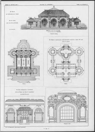 Разръзъ по библіотекъ.
Планъ.
94. Залъ празднествъ и выотавокъ.
94. Un Palais des fêtes et expositions.
Apx. Masson-Detourbet.
АРШГ і' i Г Г )‘ f M САЖ
l ' f l l I I Г і I I I I ^METRES
Главный Фасадъ.
92. Музей
для провинціальнаго города
92. Un musée
pour une ville provinciale.
Планъ.
Apx. E ichm üller.
93. Проектъ національнаго памятника-музея искусствъ и наукъ XX въка
Apx. A. P. Lepouzé.
 