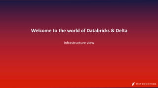 Welcome to the world of Databricks & Delta
Infrastructure view
 