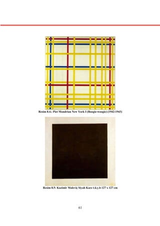 Resim 8.4.: Piet Mondrian New York I (Boogie-woogie) (1942-1943)




   Resim 8.5: Kazimir Maleviç Siyah Kare t.ü.y.b 127 x 127 cm




                              61
 