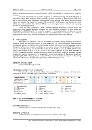 Dual simulated annealing soft decoder for linear block codes | PDF
