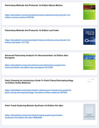 Patch Clamp Techniques From Beginning To Advanced Protocols 1st Edition ...