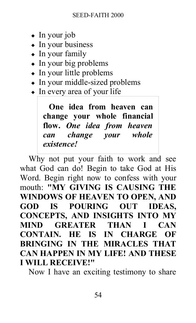 Valuable Oral roberts seed faith Oral roberts seed faith that