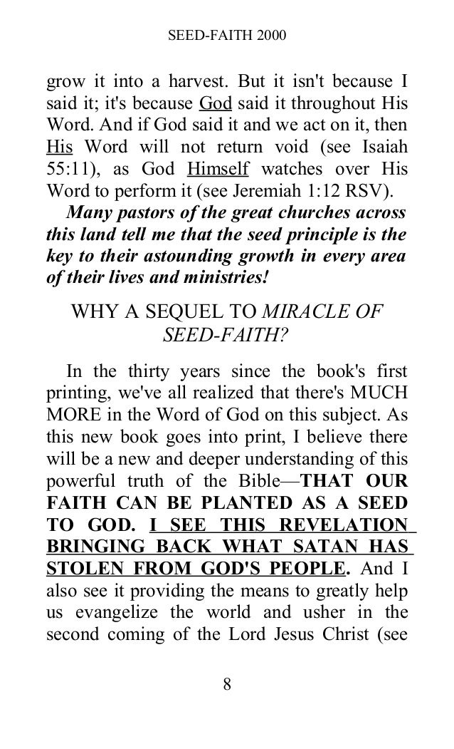 You hard Oral roberts seed faith Oral roberts seed faith