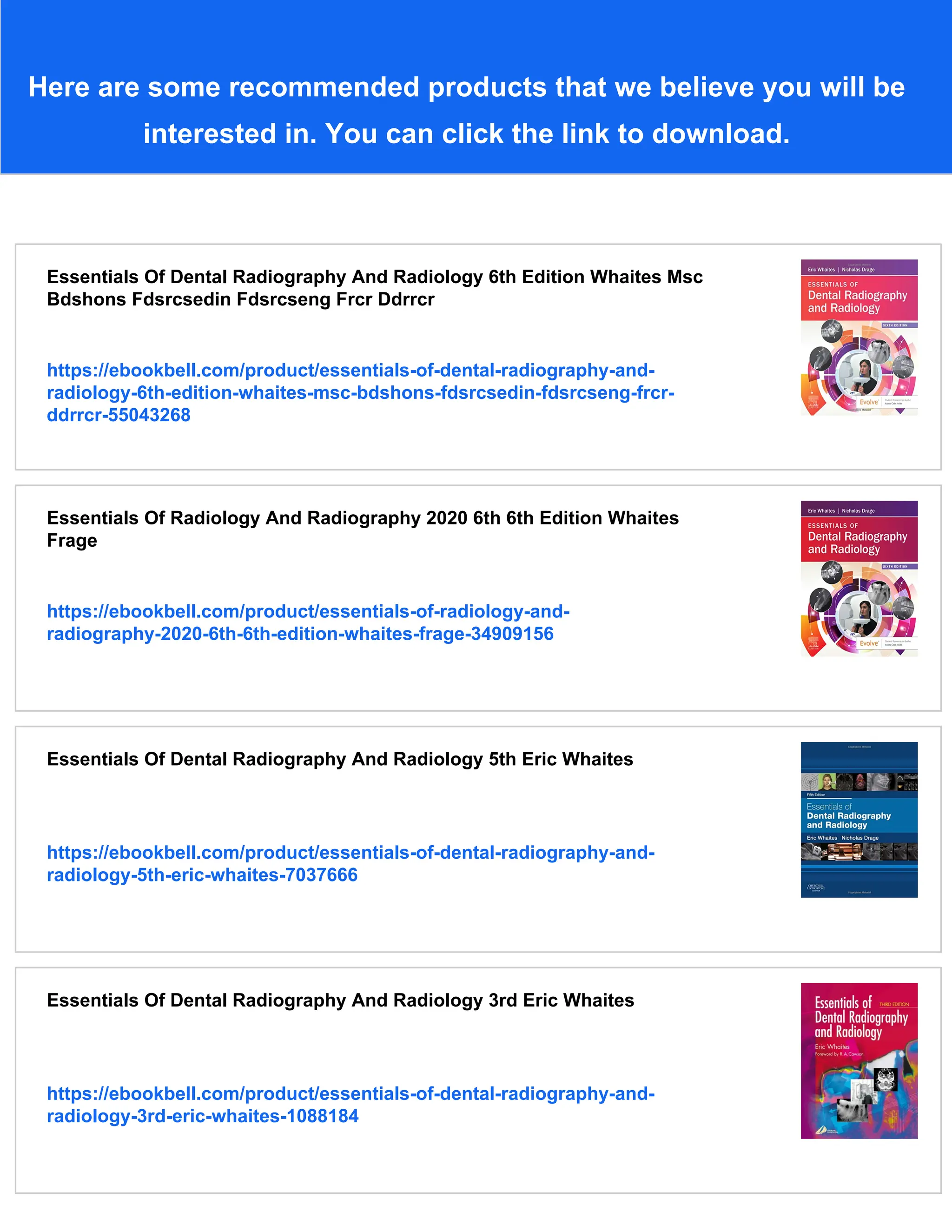 Essentials Of Radiography Radiology 6th 6th Edition Eric Whaites | PDF