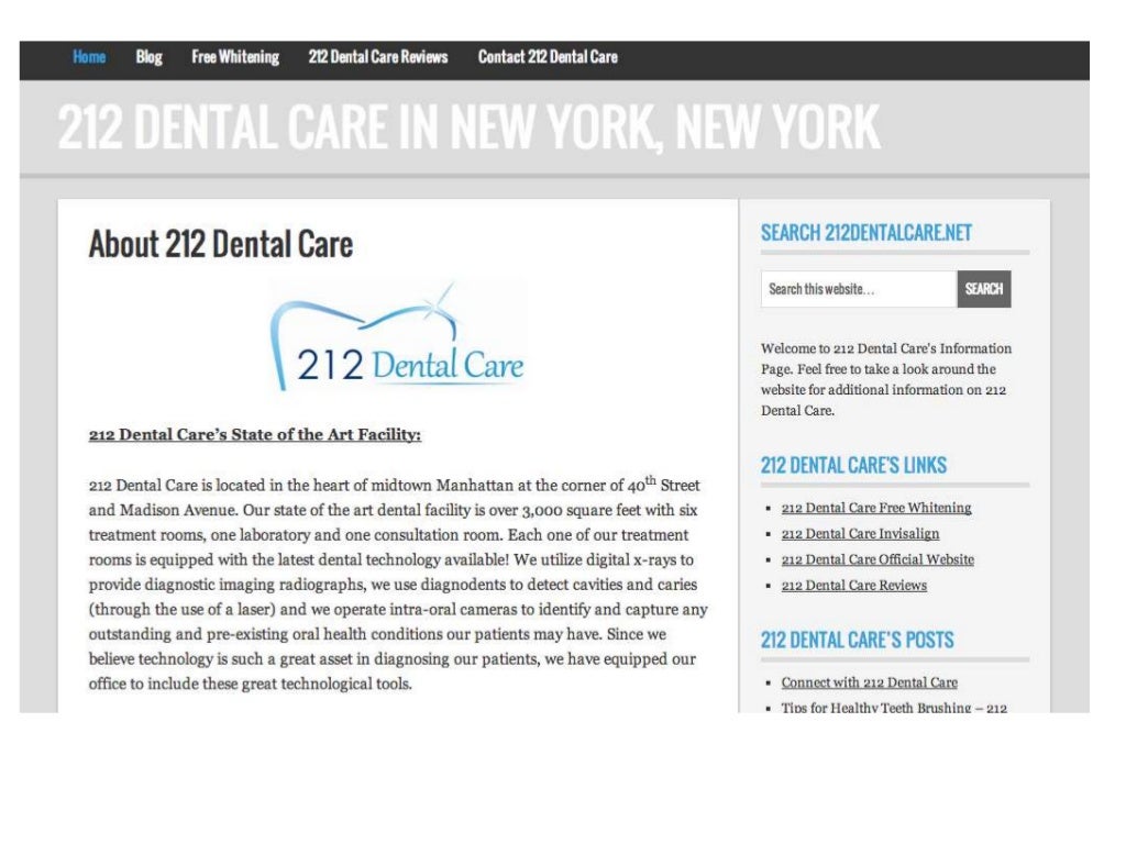 212 Dental Care Website Prevew