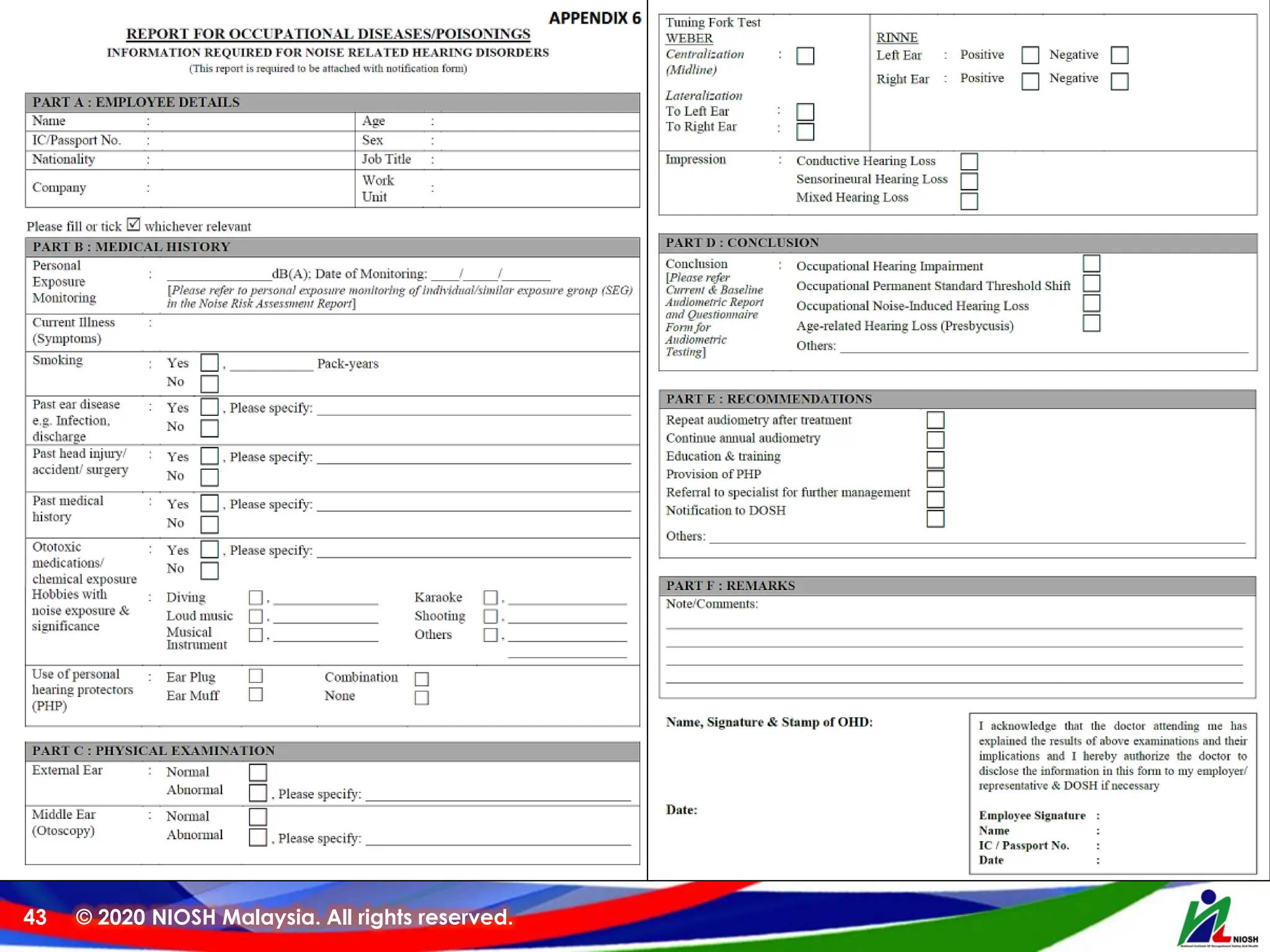 © 2020 NIOSH Malaysia. All rights reserved.
43
 