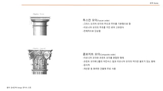 ??? ??(Tuscan order)
-??? ??? ??? ??? ??? ????? ?
-???? ??? ??? ?? ?? ????
-????? ???
???? ??(Composite order)
-???? ??? ??? ??? ??? ??
-??? ??? 2?? ???? ?? ???? ??? ??? ??? ?? ??
-???
-??? ? ??? ??? ?? ??
??: ???? Design ???, ??
?? Rome
 