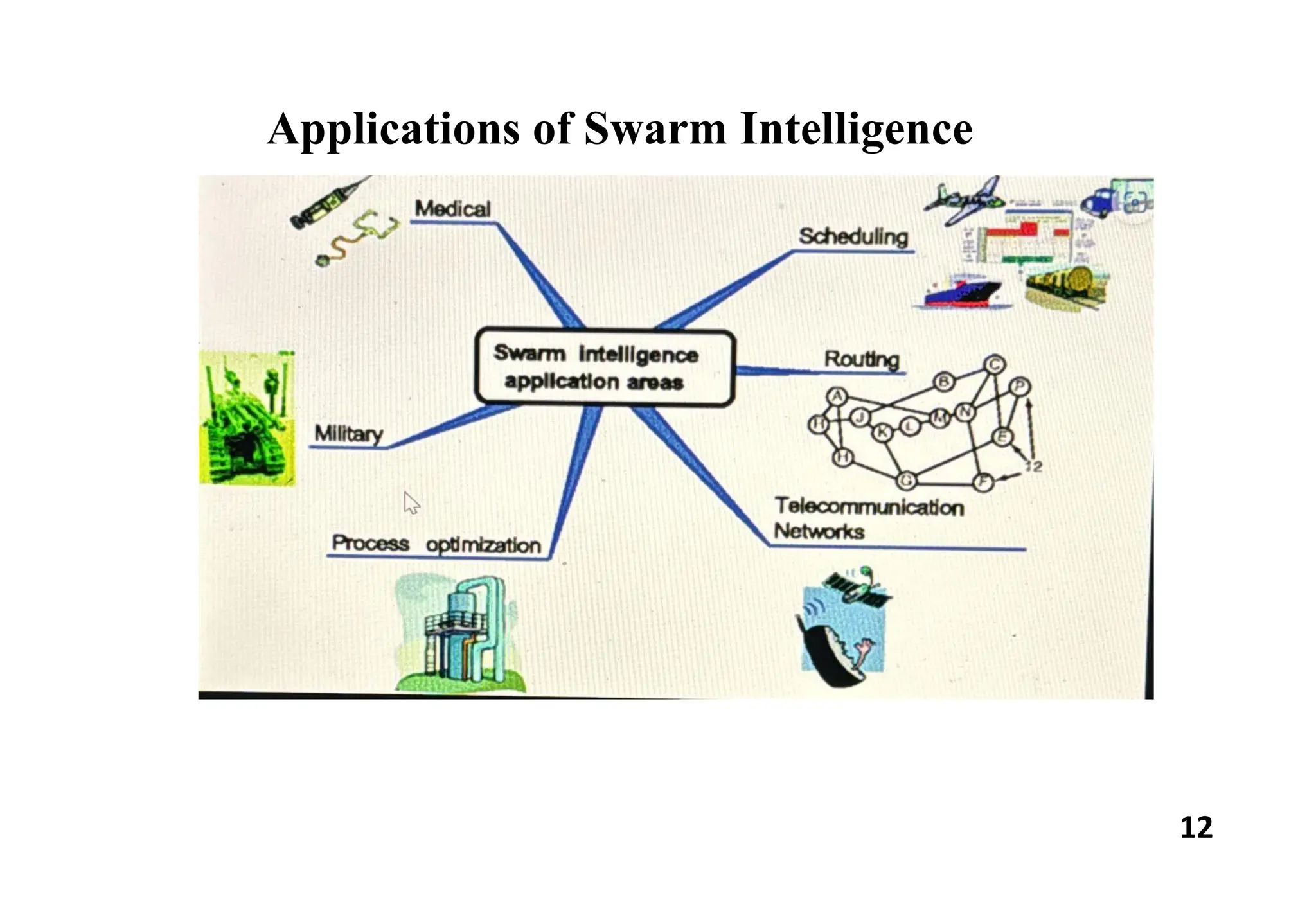 12
Applications of Swarm Intelligence
 