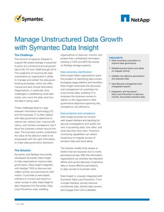 Data Sheet - Manage unstructured data growth with Symantec Data Insight ...