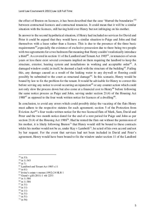 Land law coursework help
