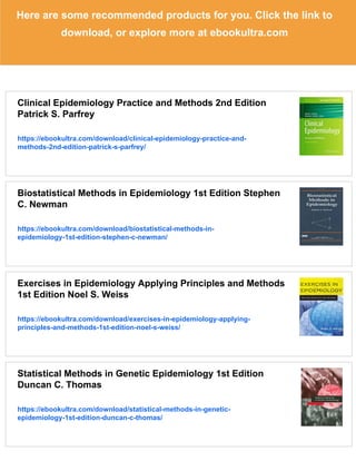 Patrick's Method Clinical Epidemiology Practice and Methods 1st Edition Patrick Parfrey ...