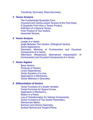Tensor And Vector Analysis With Applications To Differential Geometry ...