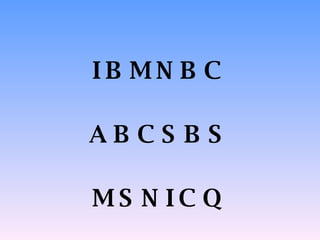 I B M N B C  A B C S B S  M S N I C Q   