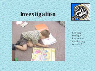 Investigation Looking through books and conducting research 