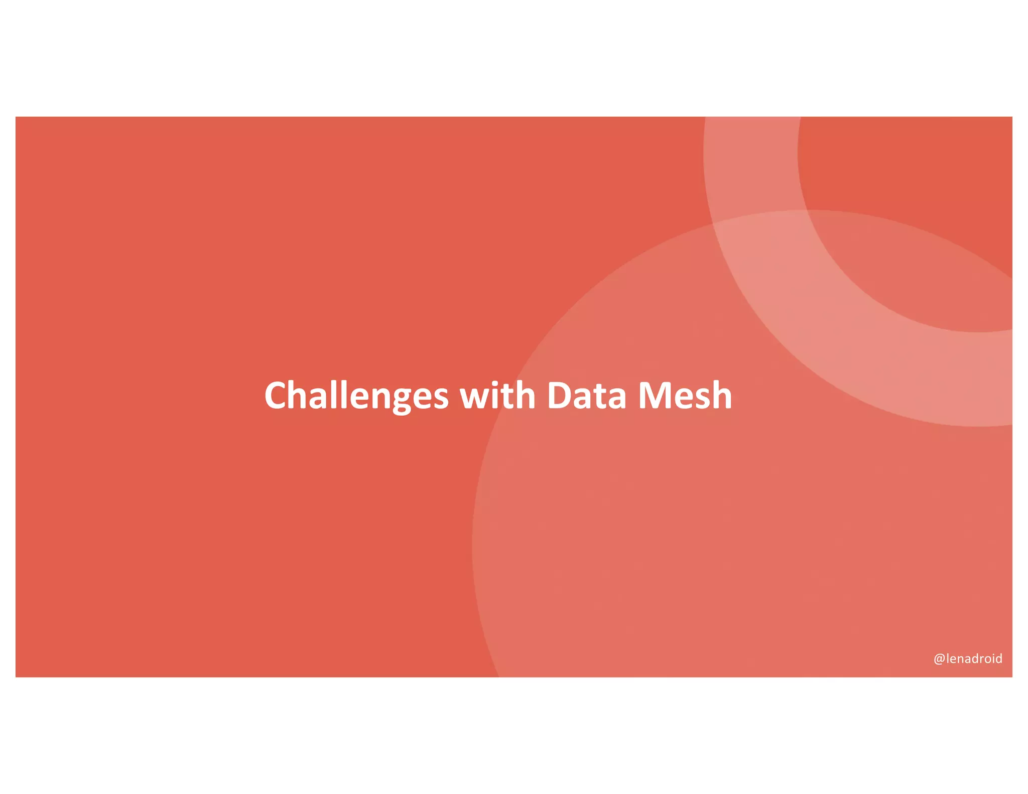 Challenges with Data Mesh
@lenadroid
 