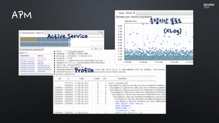 APM
Active Service
응답시간 분포도
(XLog)
Profile
 