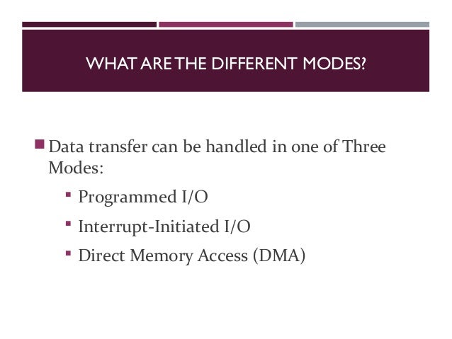Modes Of Transfer In Input Output Organization Modes Of Transfer In Input Output Organization