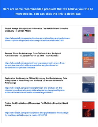 Protein Arrays Methods And Protocols 1st Edition Hendrik Weiner | PDF