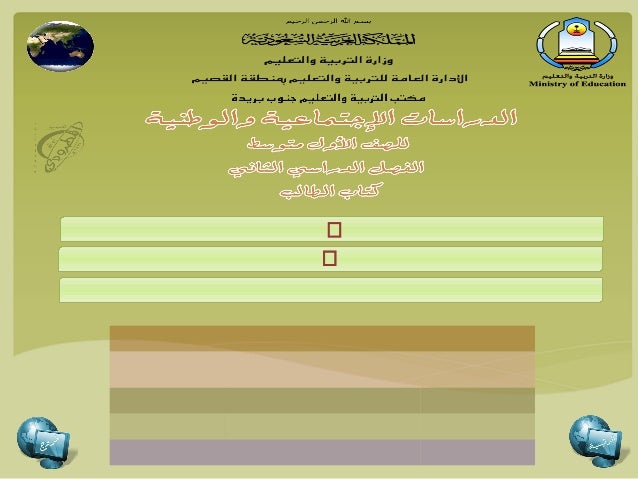 حل كتاب الطالب و النشاط بالبوربوينت لمادة الدراسات الأجتماعية للصف ال