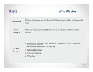 Who We Are
Established
2006 with Headquarters in Edison NJ, USA and branch office in Ahmedabad,
India
Core
Strength
A trus...