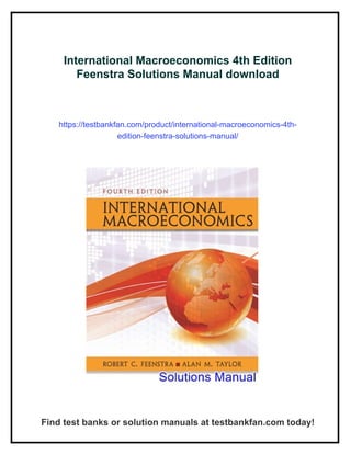 International Macroeconomics 4th Edition Feenstra Solutions Manual | PDF