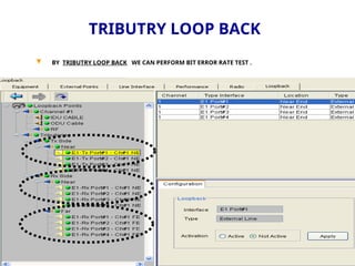 TRIBUTRY LOOP BACK
 BY TRIBUTRY LOOP BACK WE CAN PERFORM BIT ERROR RATE TEST .
 