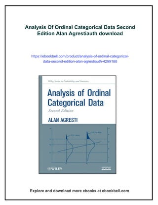 Analysis Of Ordinal Categorical Data Second Edition Alan Agrestiauth | PDF