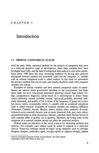 Analysis Of Ordinal Categorical Data Second Edition Alan Agrestiauth | PDF