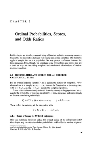 Analysis Of Ordinal Categorical Data Second Edition Alan Agrestiauth | PDF
