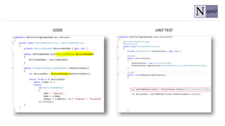 CODE UNIT TEST
 