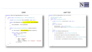 CODE UNIT TEST
 