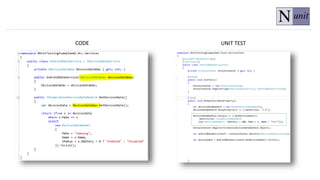 CODE UNIT TEST
 