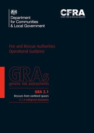 Operational Guidance
Fire and Rescue Authorities
GRA 2.1
Rescues from confined spaces
2.1.4 collapsed structures
 