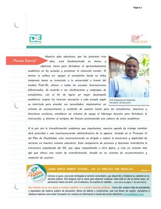 Nuestro plan educativo, por los próximos tres
años, está fundamentado en metas y
objetivos claros para fortalecer el aprov...