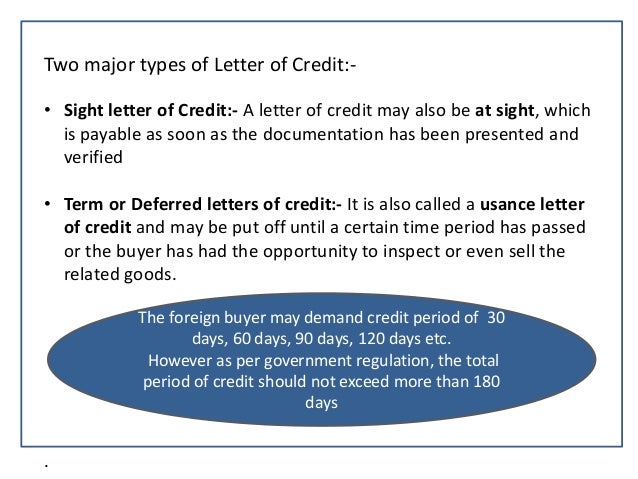 letter of credit presentation by vipin letter of credit at sight