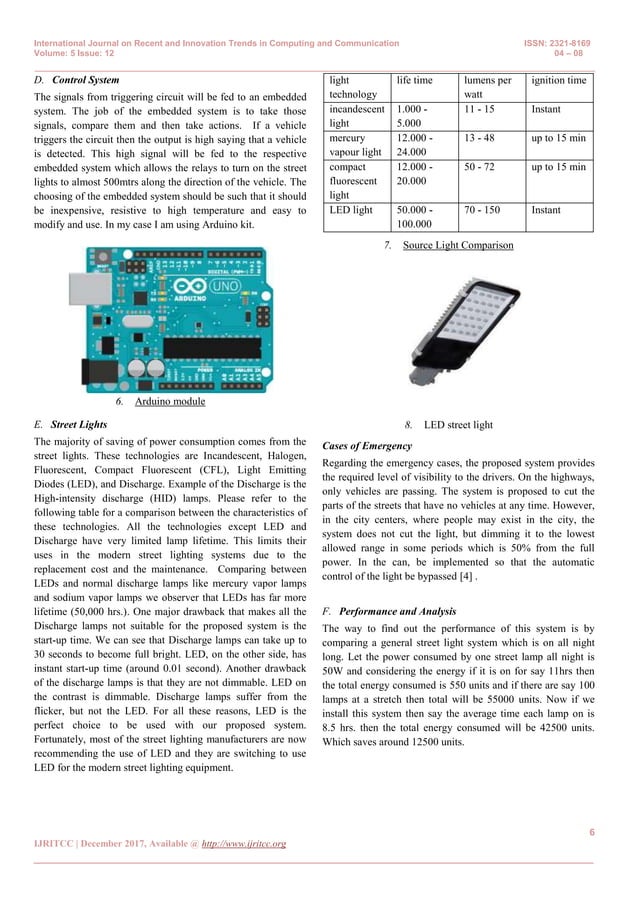 Smart Street Light System using Embedded System | PDF | Internet of ...