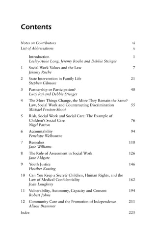 The Law And Social Work Lesleyanne Long Jeremy Roche Debbie Stringer | PDF