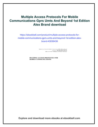 Multiple Access Protocols For Mobile Communications Gprs Umts And ...