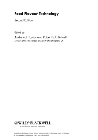 Food Flavour Technology Second Edition Robert S T Linforth | PDF