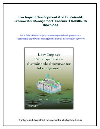 Low Impact Development And Sustainable Stormwater Management Thomas H ...