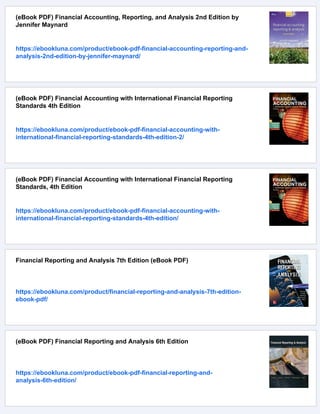 Financial Reporting Analysis Using Financial Accounting Information ...