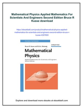 Mathematical Physics Applied Mathematics For Scientists And Engineers ...